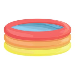Colorful inflatable pool icon cartoon vector. Water swim. Circle air