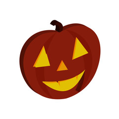 Pumpkin, with eyes, nose and mouth on light, best for your property decoration image.