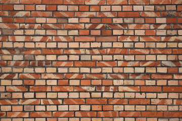 Red and yellow brick wall texture background, brick wall texture for interior or exterior design backdrop, vintage tone.