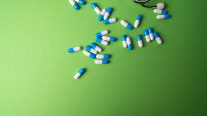 white and blue pills general background