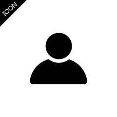 User icon in flat style on white background.