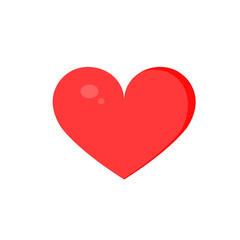 Red heart design icon. Vector illustration for a logo. Valentine's Day.