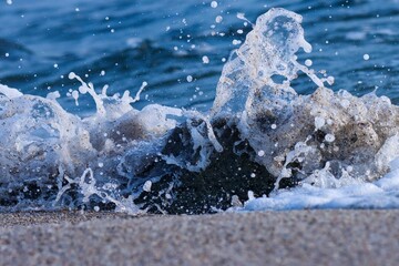 Ocean wave closeup. Sea wave background. Abstract background.