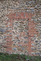 Bricked up Doorway in an Ancient wall in a Medieval Village in Umbria Italy
