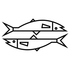 Icono simple de sardinas de portugal o españa