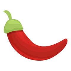 Hot pepper icon cartoon vector. Red chili. Mexican vegetable