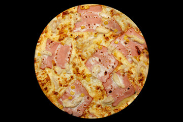 sausage on black background