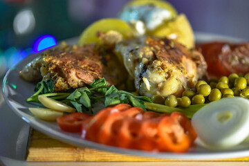 process of cooking plate delicious dish food appetizer meal meat