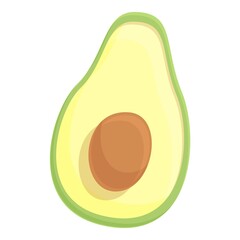 Avocado icon cartoon vector. Green guacamole. Vegetarian food