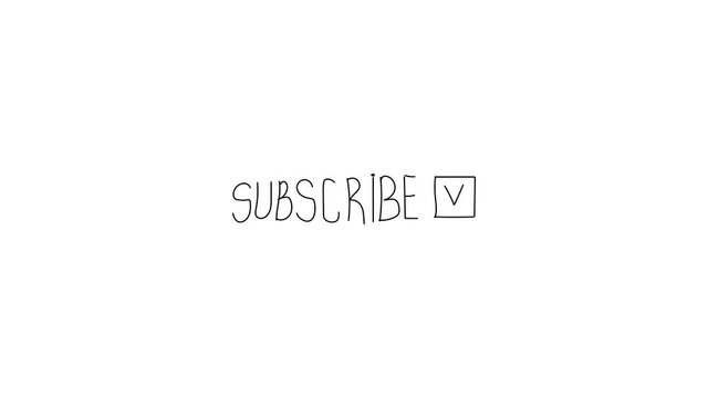 Subscribe - Text animation on white background