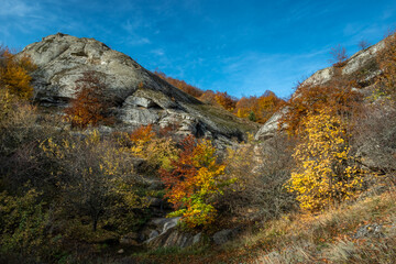 Autumn landscape in the Crimean Demerdzhi mountains