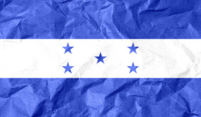 Honduras flag of paper texture. 3D image