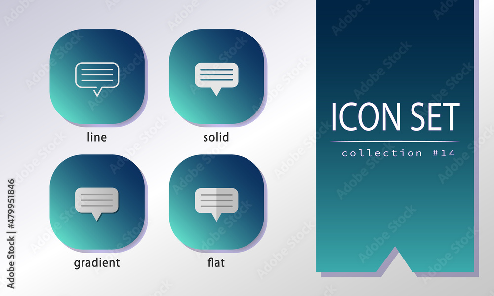 Poster modern icons with chatting bubbles. speech symbols that can be used in websites, mobile apps, ui des