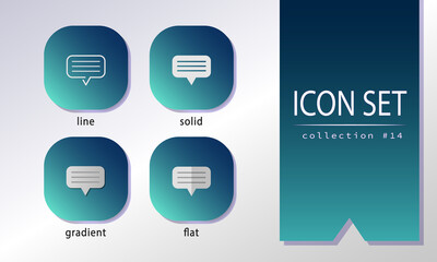 Modern icons with chatting bubbles. Speech symbols that can be used in websites, mobile apps, UI design, social network. Message signs for conversation, dialog, communication