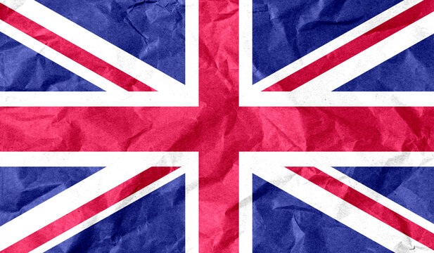 United Kingdom flag of paper texture. 3D image
