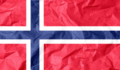 Jan Mayen flag of paper texture. 3D image