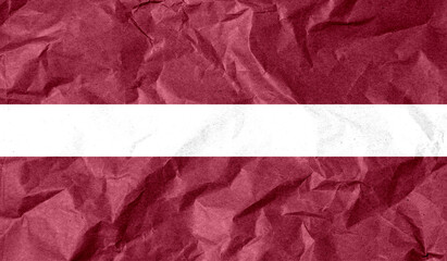 Latvia flag of paper texture. 3D image