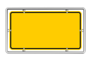 Obraz premium yellow road sign isolated on white background 