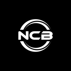 NCB letter logo design with black background in illustrator, vector logo modern alphabet font overlap style. calligraphy designs for logo, Poster, Invitation, etc.