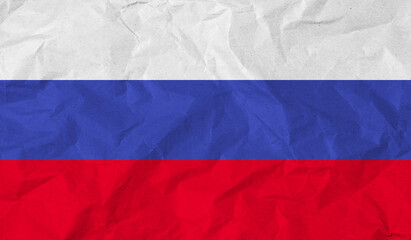 Russia flag of paper texture. 3D image