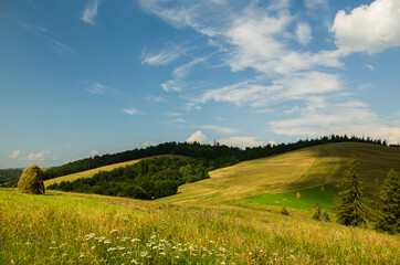 Mountain landscape. countryside landscape. beautiful views of the mountains in the summer. green...