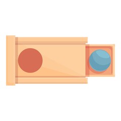Montessori smart box icon cartoon vector. Child game. Wood toy