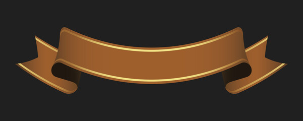 vector design element - brown vintage ribbon banner label on dark background