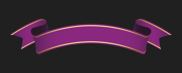 vector design element - purple vintage ribbon banner label on dark background