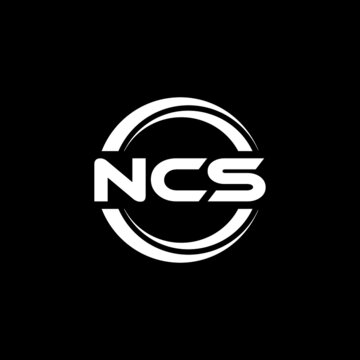 NCS letter logo design with black background in illustrator, vector logo modern alphabet font overlap style. calligraphy designs for logo, Poster, Invitation, etc.