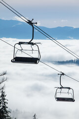 beautiful landscape view of carpathian bukovel mountain ski resort