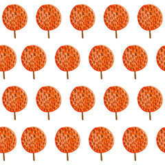 Herbstliches Pattern mit orangenen B&auml;umen