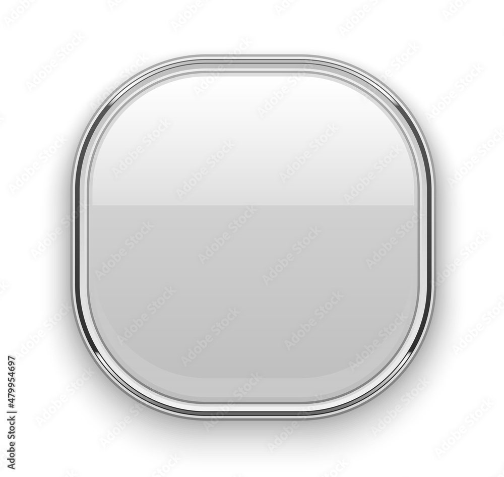 Poster chrome button template. blank rounded square shape