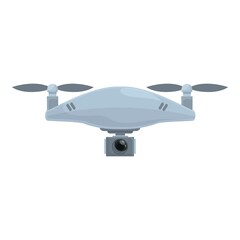 Aerial drone icon cartoon vector. Camera control. Video spy