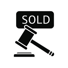 Auction icon vector. bargaining illustration sign. sold symbol or logo.