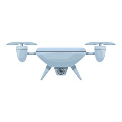 Run drone icon cartoon vector. Camera control. Video air