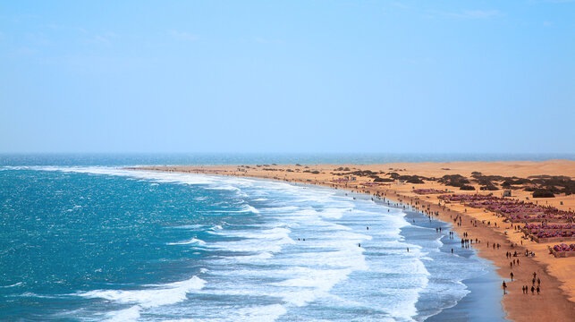 Beach of Playa del Ingl&eacute;s, Gran Canaria, Canary Island, Spain.