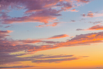 Himmel bei Sonnenuntergang mit Wolken