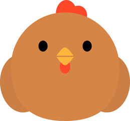 茶色のにわとり　主線なし