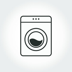 Wash and Dry Washer Illustration in Black and White