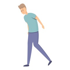 Man defense icon cartoon vector. Martial fight. Robber attack