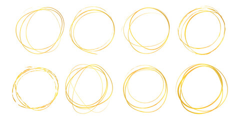 gold round vector frame - circle banner on white background	