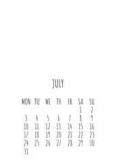 Calendar 2023 Format A4 on white background 