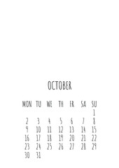 Calendar 2023 Format A4 on white background 