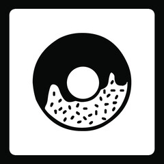 Fototapeta premium Donuts vector icon. Donut icon image in square. Vector concept illustration for design. Isolated on black Background.