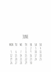 Calendar 2023 Format A4 on white background 