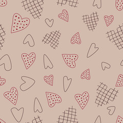 Seamless pattern with hearts. Romantic patterns. Greeting cards, scrapbooking, print, gift wrap. Saint Valentine's day.