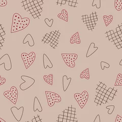 Foto op Canvas Seamless pattern with hearts. Romantic patterns. Greeting cards, scrapbooking, print, gift wrap. Saint Valentine's day. © Ekaterina Kleshkova
