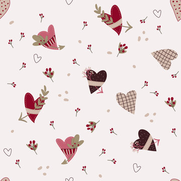 Happy Valentine's day, Seamless pattern with hearts. Use the picture for fabric, wallpaper, gift wrap.