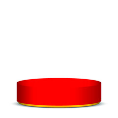 Red podium platform for display object