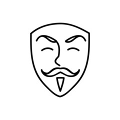 Anonymity mask icon. Hand drawn vector illustration.